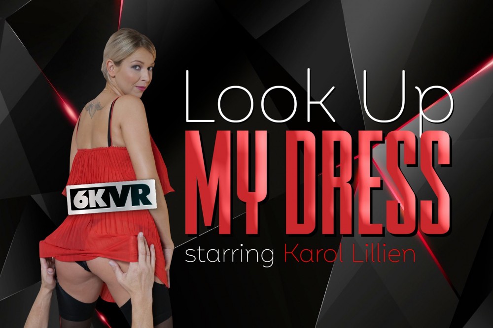 Karol Lilien Upskirt Tease in Red Dress VR