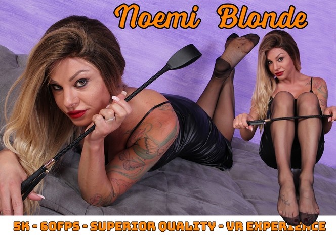 Noemi Blonde Sexy Foot Tease in Nylon Bliss