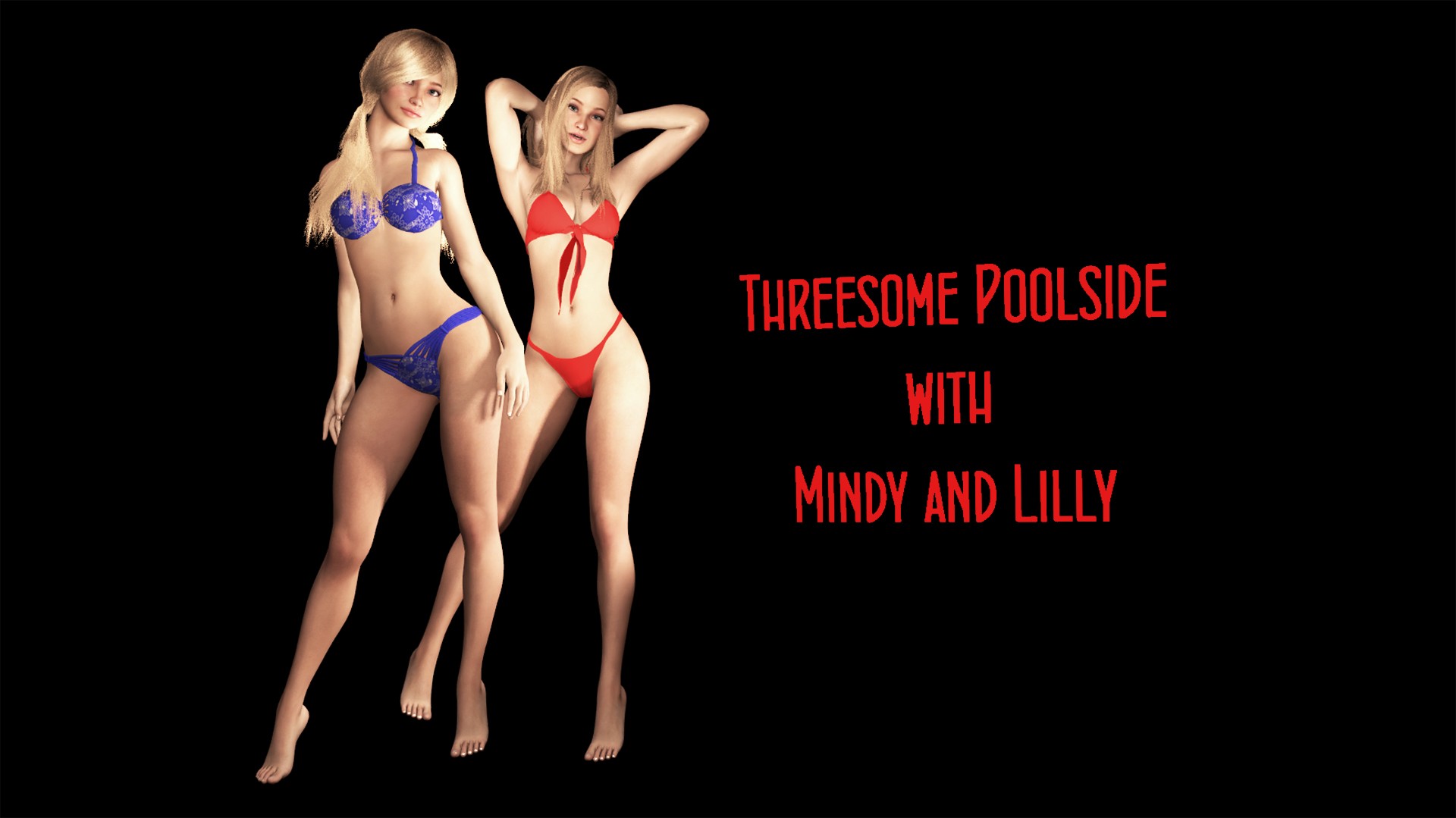 Hot Poolside Threesome with Mindy and Lilly
