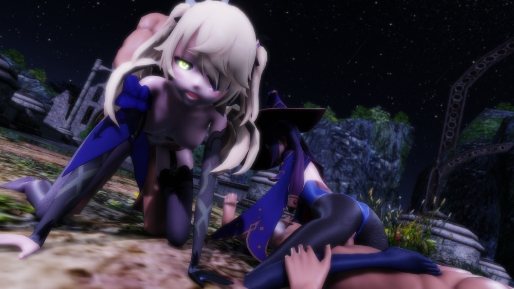 Genshin Impact Mona & Fischl Erotic Ritual 4K