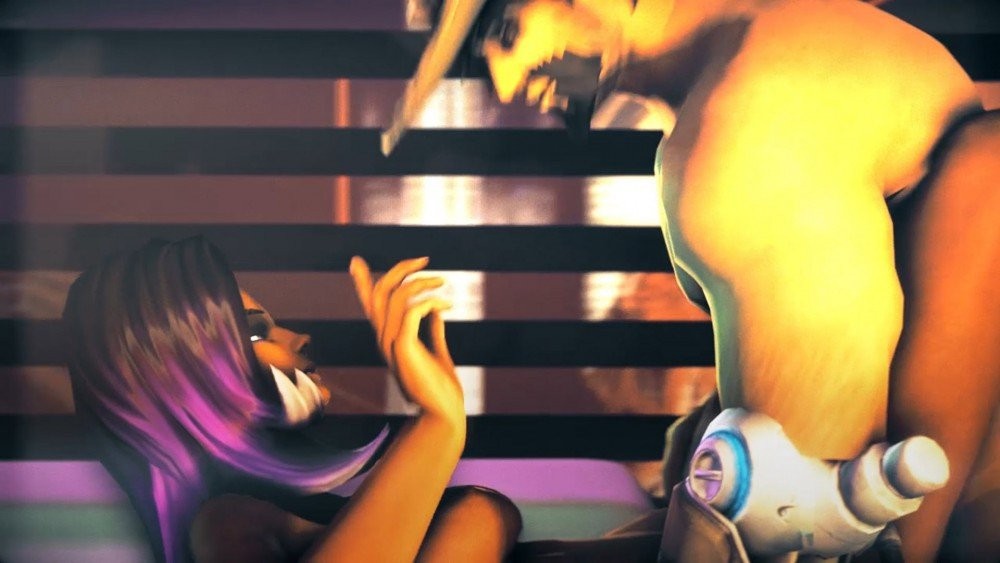 Sombra and McCree in Legs Up Overwatch Parody