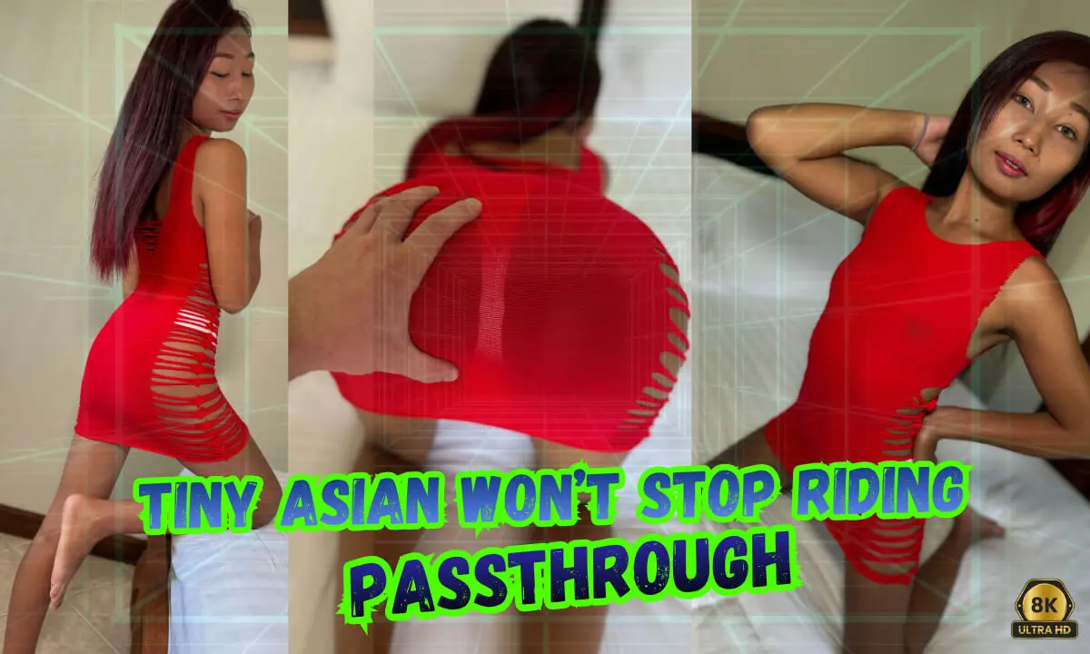 Tiny Asian Won’t Stop Riding in VR [Passthrough]