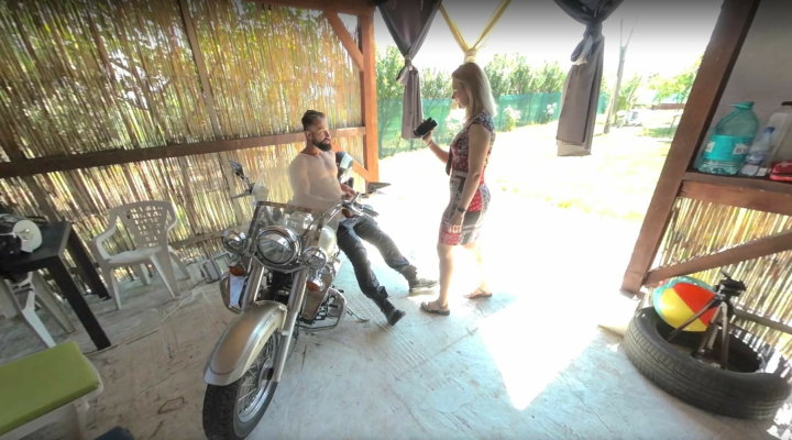 Regina Gold On Motorcycle - Image 1