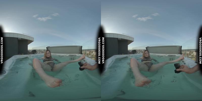 Hot Babe Melonie Rooftop Jacuzzi Dildo Masturbation - Image 3