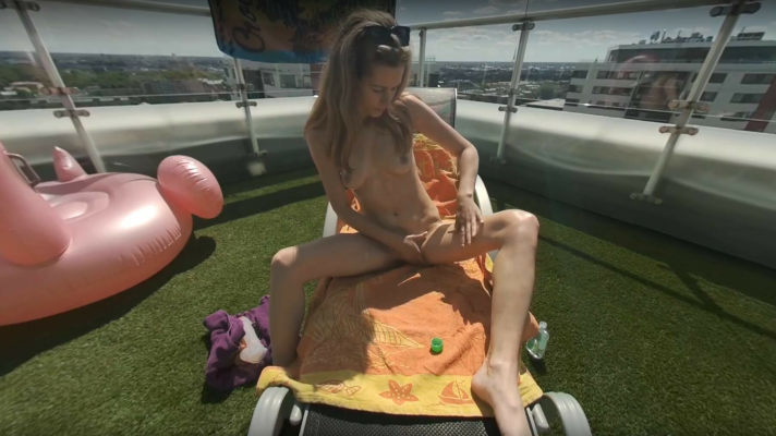 Skinny Josie Rocks Dildo Play in Rooftop Heat - Image 5