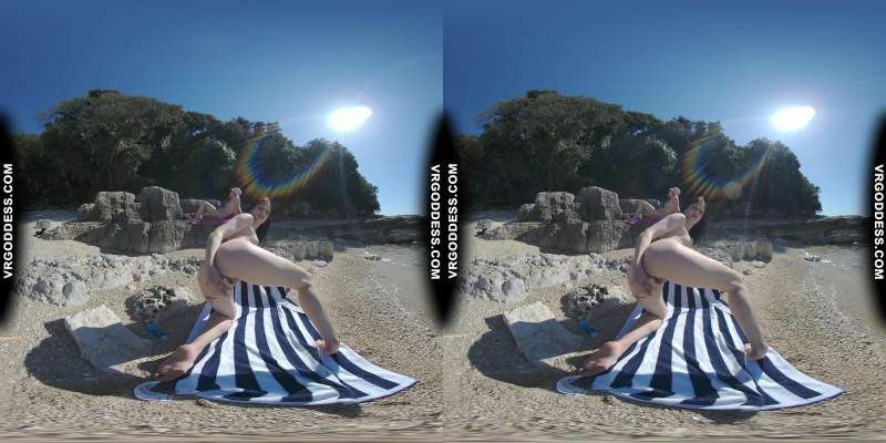Matty Mila Perez Nude Beach Dildo Play in VR - Image 6