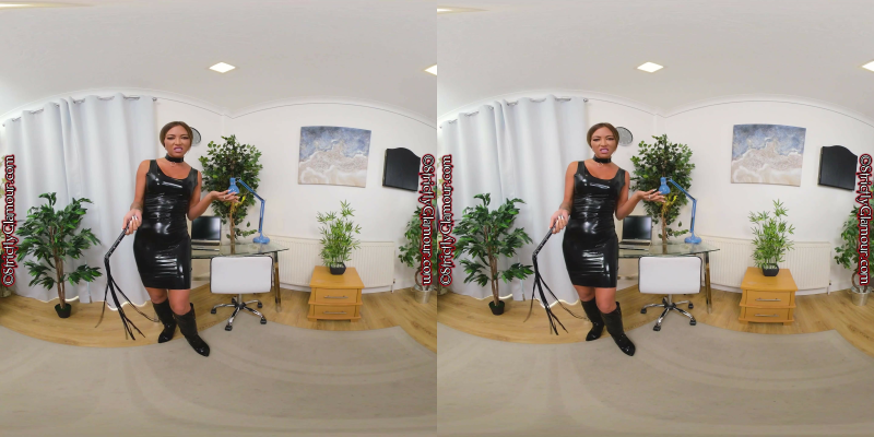 Natalia Forrest Black Latex Dress Demands Respect JOI - Image 1