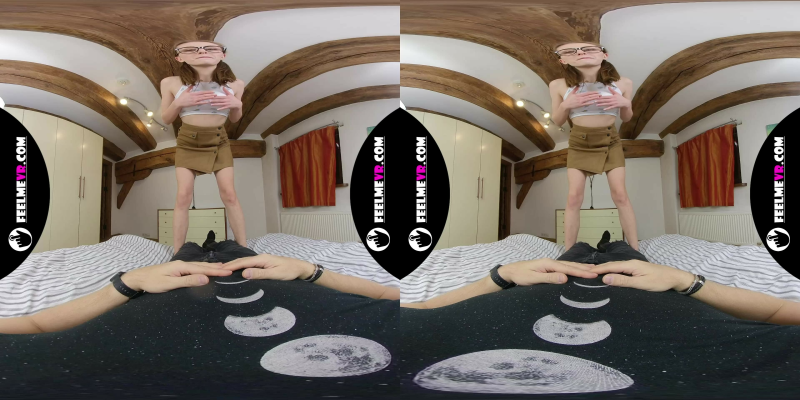 VR180 Video, Busty Lina Masturbates With Vibrator On Man - Image 1