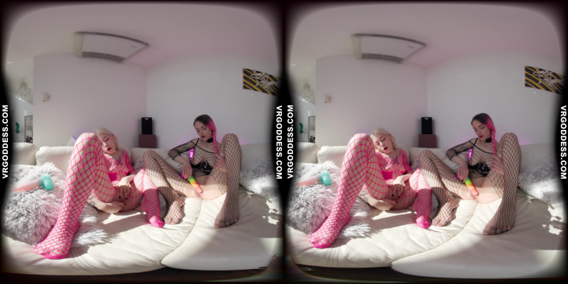 Alise And Alice On The Couch Both Masturbating Then Double Dildo Deep Penetration Lesbian Sex - Image 2