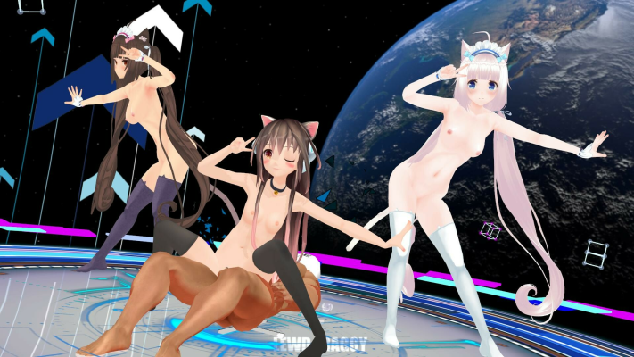 Nekopara VR Sex Dance - Hot Animated Threesome - Image 4