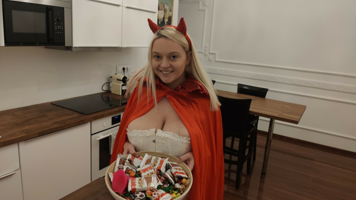 Trick or Anal Creampie Threesome Treat for Busty MILF Sandra Sweet - Image 1