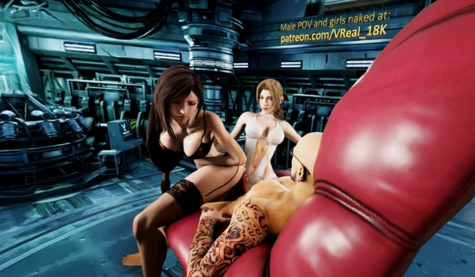 Tifa & Aerith in Epic VR Double Pussyjob Fantasy - Image 2