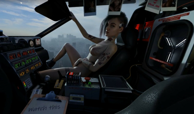 Cyberpunk 2077, Back to the Future - Judy Alvarez masturbating in DeLorean (A XXX Parody) - Image 1